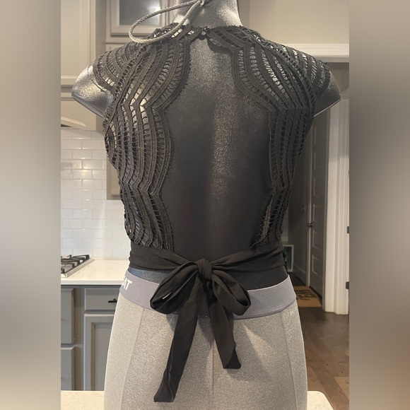 Charlotte Russe Black Lace Crop Top, Size Small - Picture 4 of 8